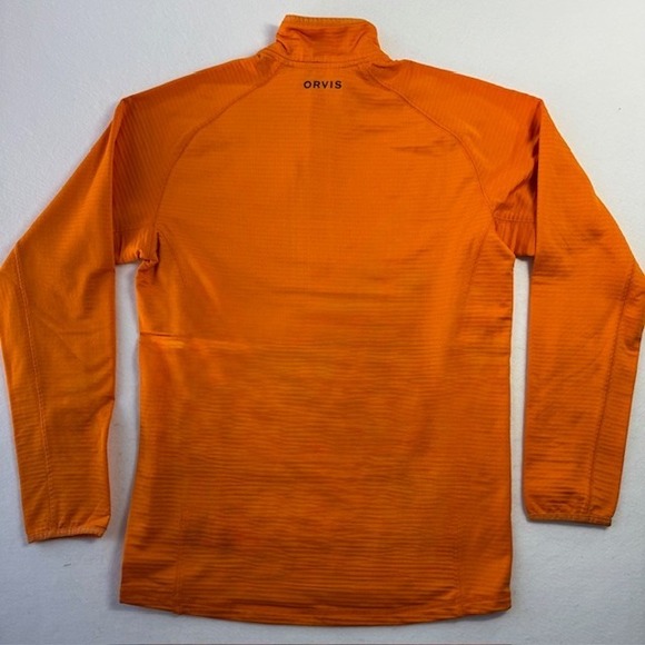 NEW Orvis Horseshoe Hills Fleece 1/4 Zip Long Sleeve Shirt Size SMALL Orange - Picture 6 of 12